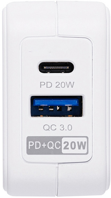 安全達人 PD + QC 20W 智慧型急速充電器, UB 51, 白色