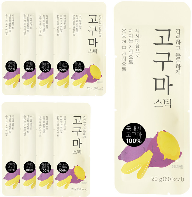 자연다움 국내산 고구마 스틱, 20g, 10개