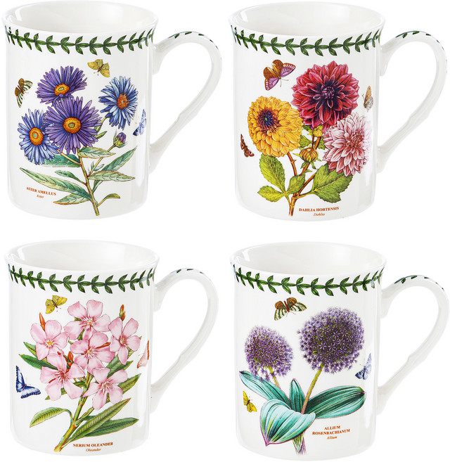 포트메리온 보타닉가든 머그컵 4종 세트, 혼합색상, 1세트