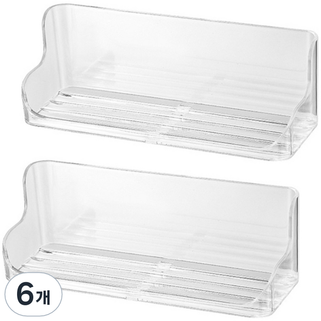 메이크마인 화장실 핸드폰 거치대 무타공 선반 접착식 안경 수납 다용도거치대, 투명, 6개