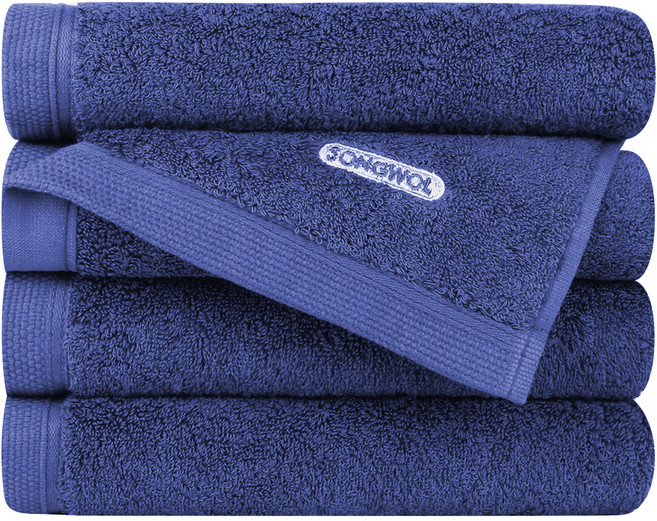 송월타월 컴포트 그라운드 호텔 타올 200g 40수 코마사, 블루, 4개