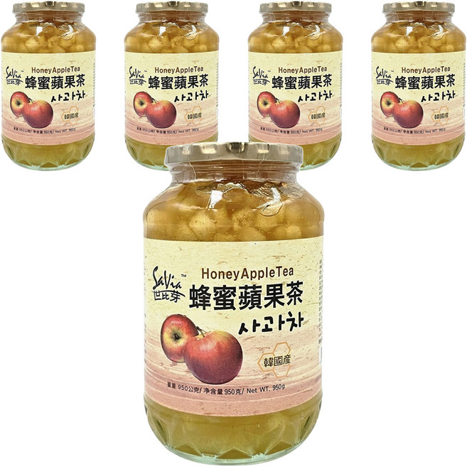 SaVia 世比芽 蜂蜜蘋果茶, 950g, 5罐