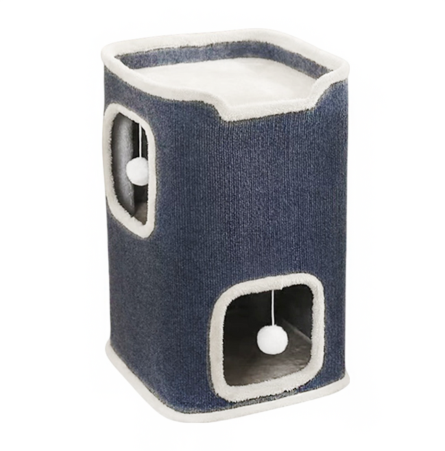 毛皇上 貓樹洞造型貓窩 2層, 1個, 灰色
