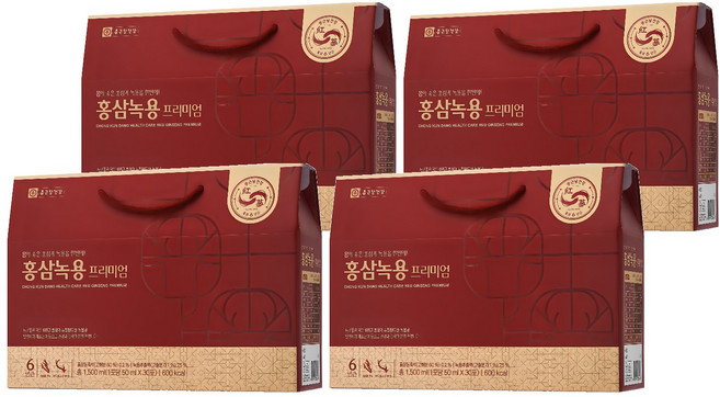 종근당건강 홍삼녹용 프리미엄, 30회분, 4개