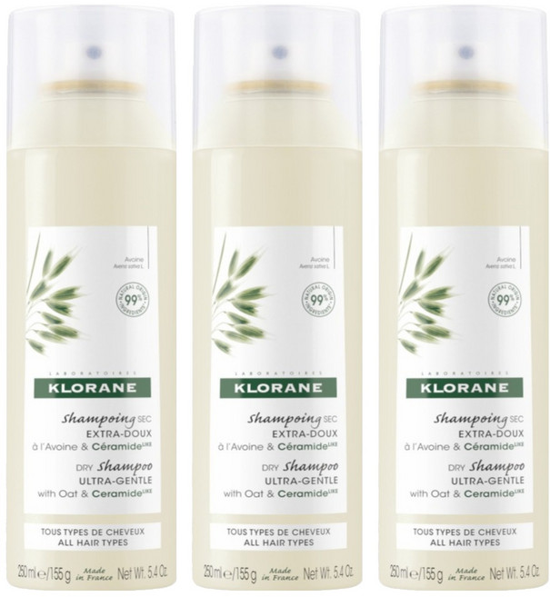 클로란 오트 & 세라마이드 드라이샴푸 플로럴 파우더리향, 250ml, 3개