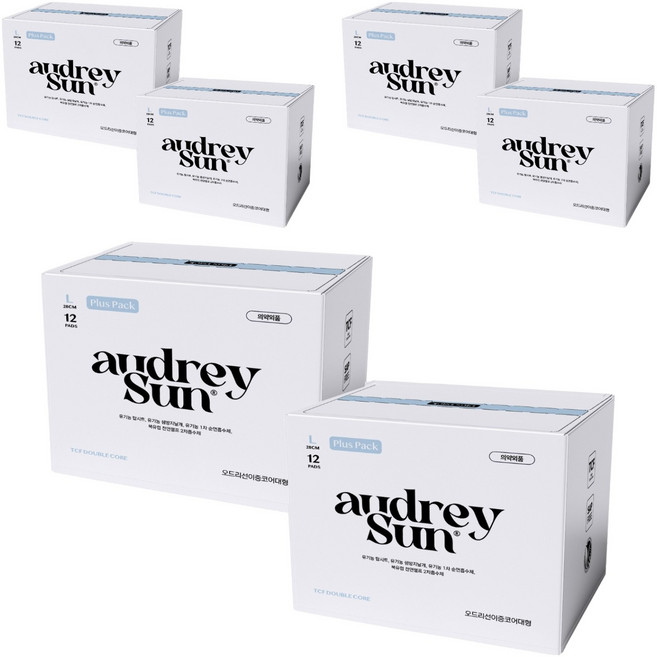 오드리선 TCF 더블코어 생리대 날개형, 대형, 12개입, 6개