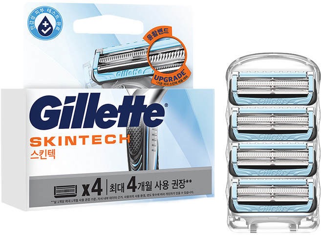 질레트 스킨텍 매뉴얼 면도기날, 4개입, 1개