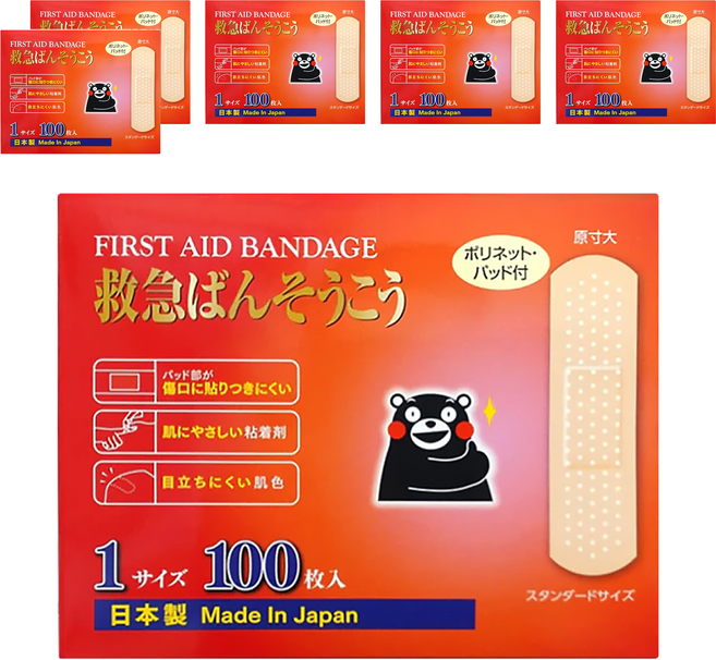 KYORIKI 京立奇 救急絆創膏 未滅菌 橘紅款, 100個, 6盒