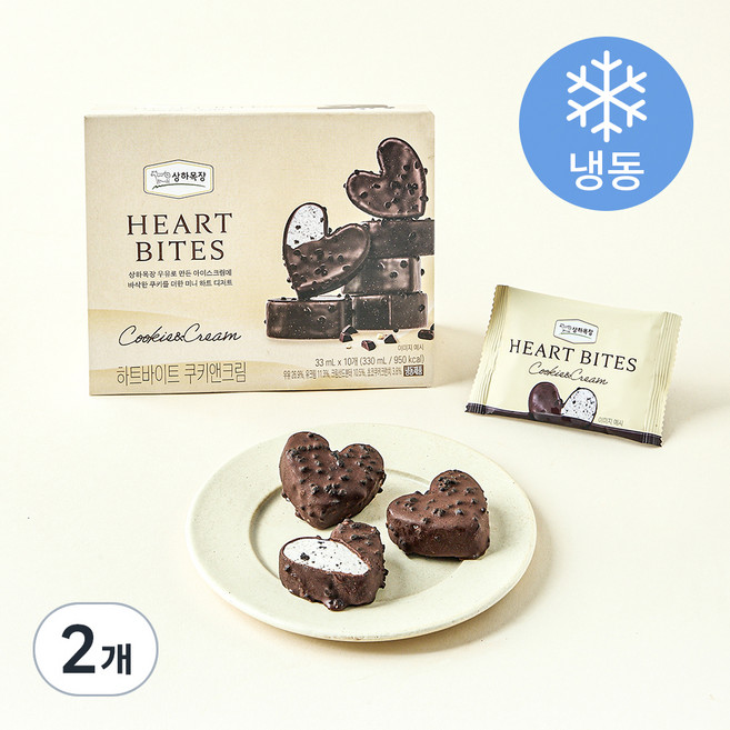 상하목장 하트바이트 쿠키앤크림 (냉동), 33ml, 10개입, 2개