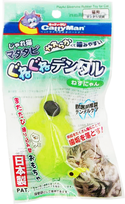 CattyMan 木天蓼橡膠玩具 貓用 小老鼠, Green, 1入