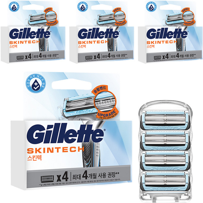 질레트 스킨텍 매뉴얼 면도기날, 4개입, 4개