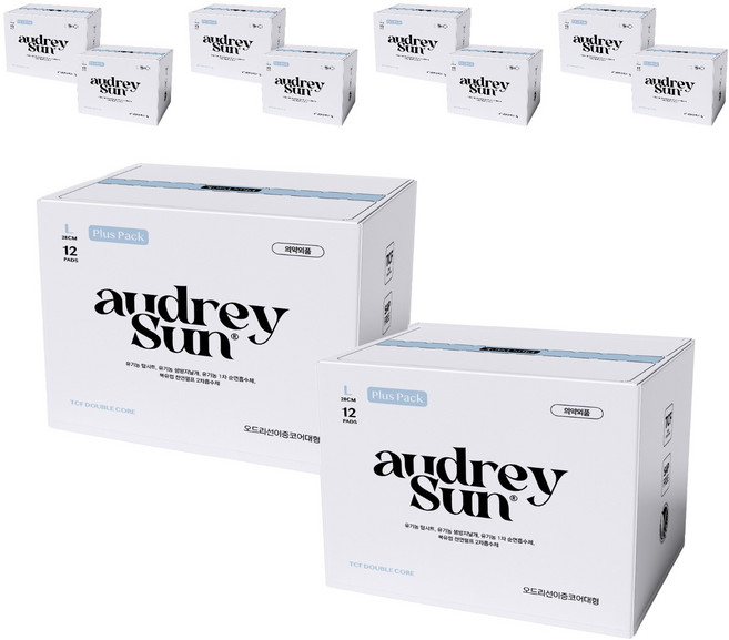 오드리선 TCF 더블코어 생리대 날개형, 대형, 12개입, 10개