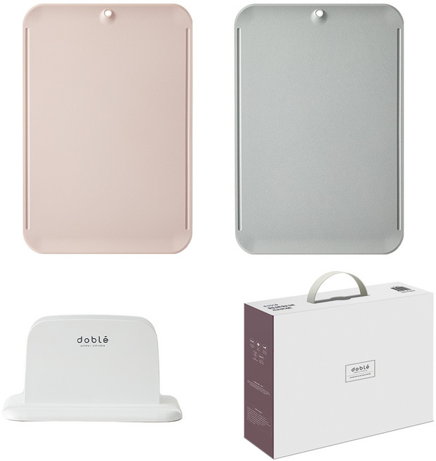 도블레 칼집 강한 시그니처 도마 2종 + 스마트 거치대 세트, 1세트, 베이비핑크 + 라이트그레이 + 스마트 거치대