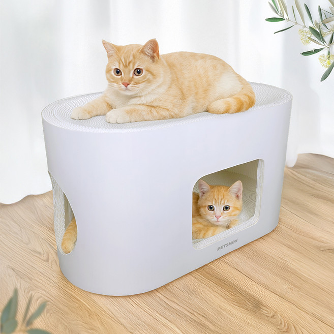 펫츠몬 고양이 아지트 크라프트 스크래쳐, 화이트, 1개