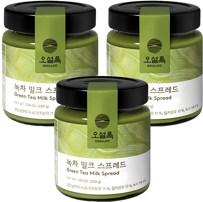 오설록 녹차 밀크 스프레드, 200g, 3개