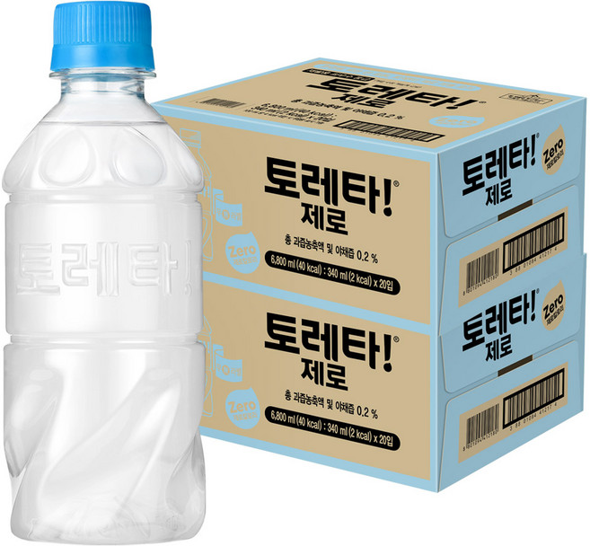 토레타 제로 무라벨 이온음료, 340ml, 40개