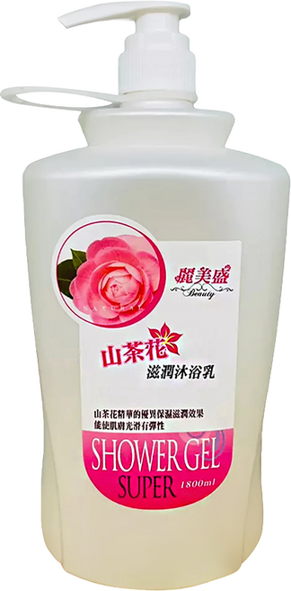 麗美盛 沐浴乳 山茶花, 1.8L, 1瓶