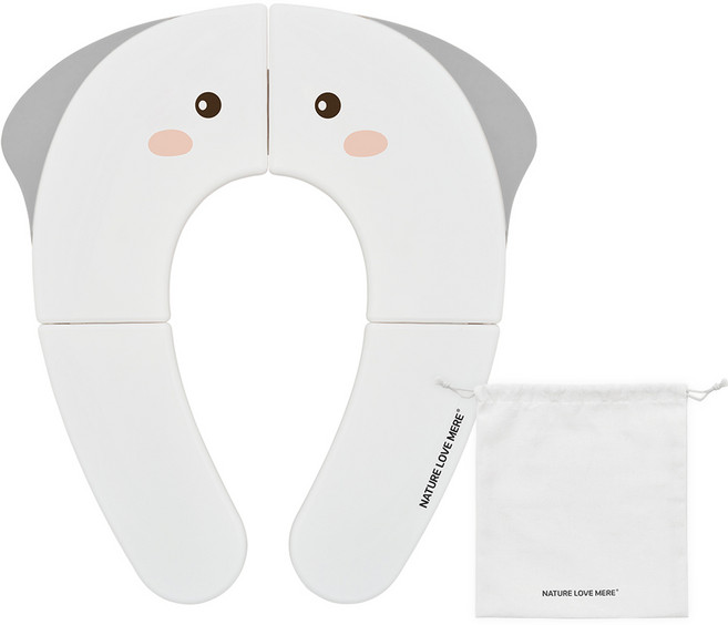 네이쳐러브메레 유아용 휴대용 접이식 변기커버, 웜그레이