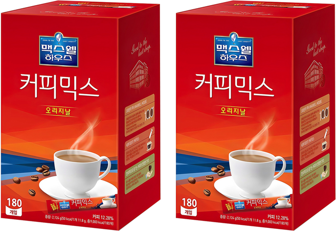 맥스웰하우스 커피믹스 오리지널, 11.8g, 180개입, 2개