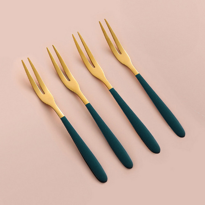 보다모가 유로피안 티포크, 다크 그린 골드, 4개