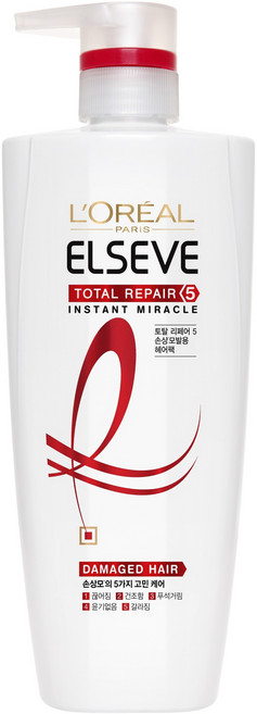 로레알파리 엘세브 토탈 리페어 5 인스턴트 미라클 손상 케어 헤어팩, 700ml, 1개