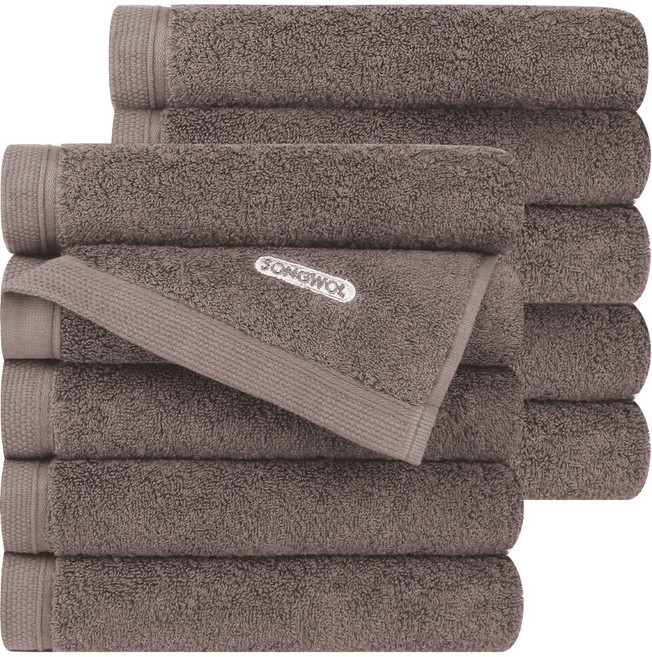 송월타월 컴포트 그라운드 호텔 타월 200g 40수 코마사, 브라운, 10개