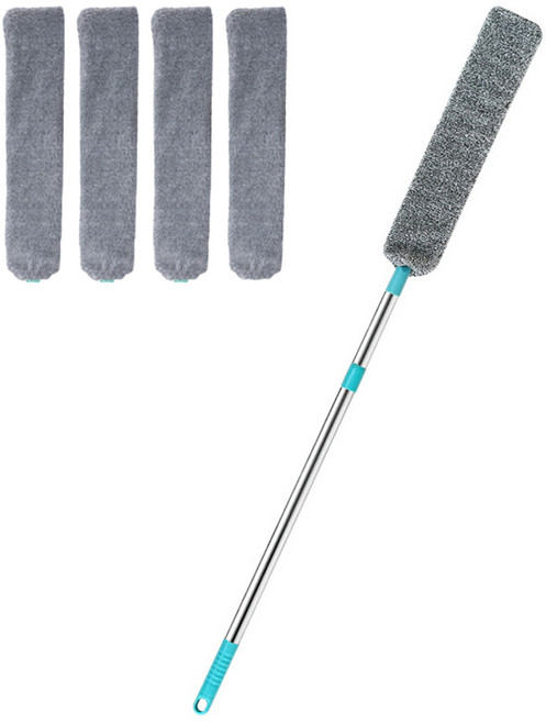 위키셀 길이조절 먼지제거 다용도 빗자루 + 청소포 4p, 1세트, 혼합색상