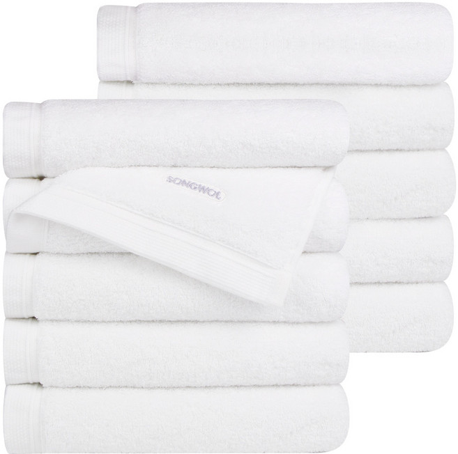 송월타월 컴포트 그라운드 호텔 타올 200g 40수 코마사, 화이트, 10개