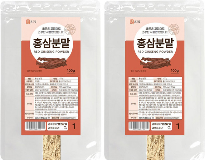윤고집 홍삼분말, 100g, 2개