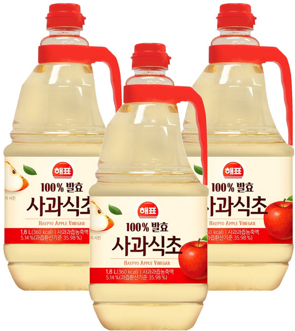 해표 사과식초, 1.8L, 3개