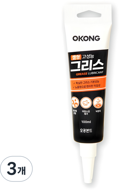 오공 고성능 그리스 젤형 100ml, 3개