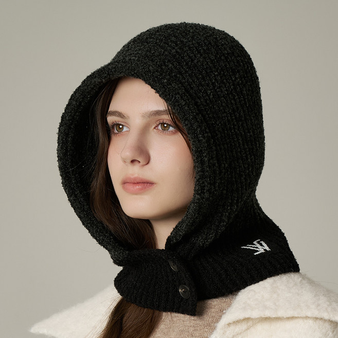 화이트샌즈 여성용 투톤 울 부클 바라클라바 페르나