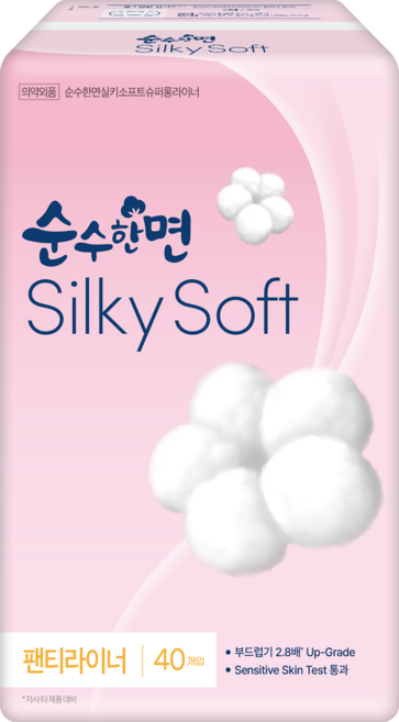 순수한면 실키소프트 팬티라이너, 슈퍼롱, 40개입, 1개