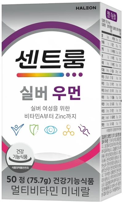 센트룸 실버 우먼 멀티비타민 미네랄 75.7g, 50정, 75.7ml, 1개 - 쿠팡