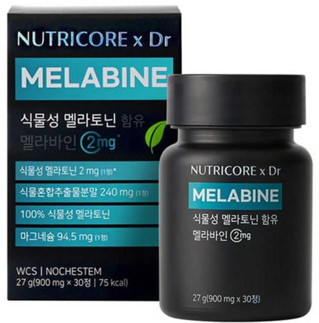 뉴트리코어 식물성 멜라토닌 함유 멜라바인, 30정, 1개