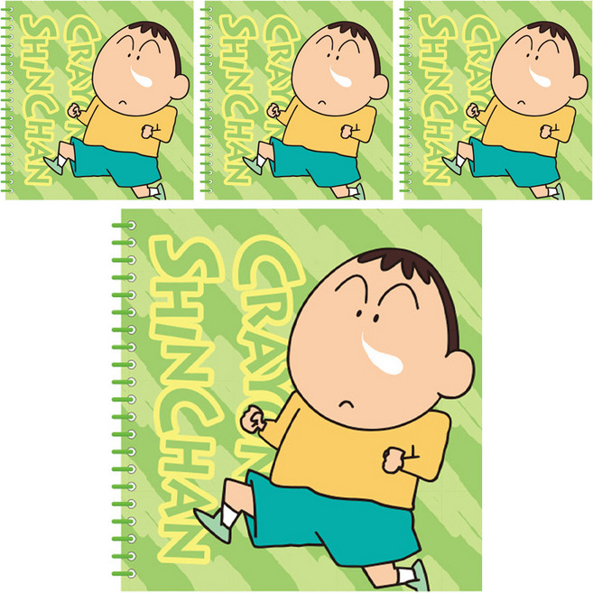 Flyingwhales 蠟筆小新彩色線圈筆記本, 阿呆, 4個