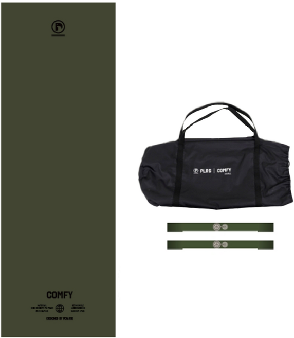 폴라리스캠프 콤피 자충매트 + 고정밴드 2EA + 캐리백 세트, 카키