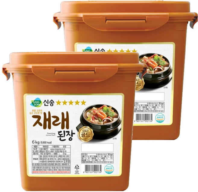 신송 재래된장, 6kg, 2개