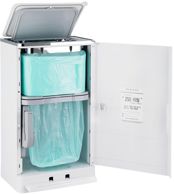 매직캔 히포2 휴지통, 크롬화이트