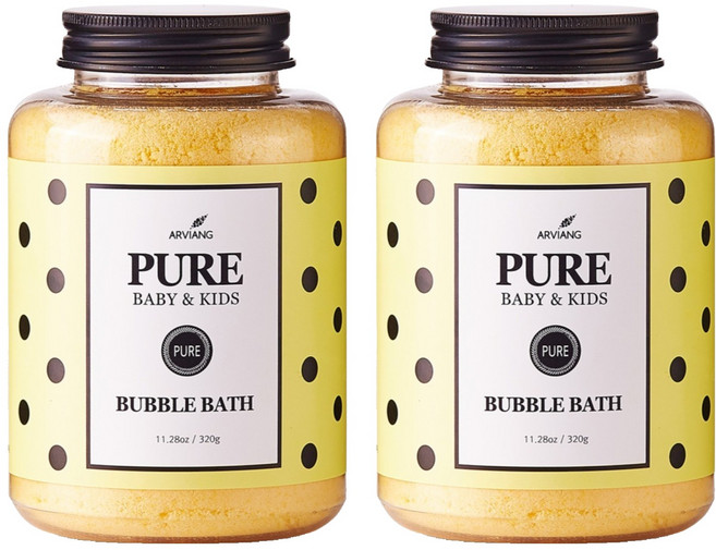 아르비앙 유아용 퓨어 버블바스 거품입욕제 상쾌한 레몬, 320g, 2개