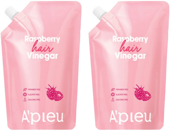 어퓨 헤어 식초 리필용 라즈베리향, 400ml, 2개