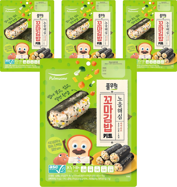 풀무원 노을 해심 꼬마김밥 키트, 39.7g, 4개