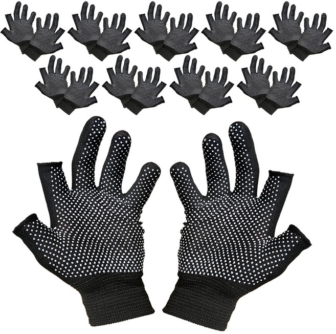 실버캐스트 2컷팅 도트 낚시 작업 장갑 SVFCG, 블랙, 10세트