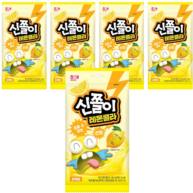 해태제과 신쫄이 레몬콜라 8개입, 96g, 5개