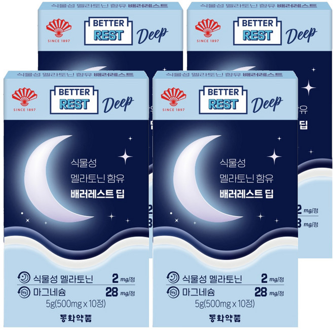 Dongwha Pharm 黑夏朗生菜 含植物性褪黑激素2mg Better Rest Deep, 10錠, 4個