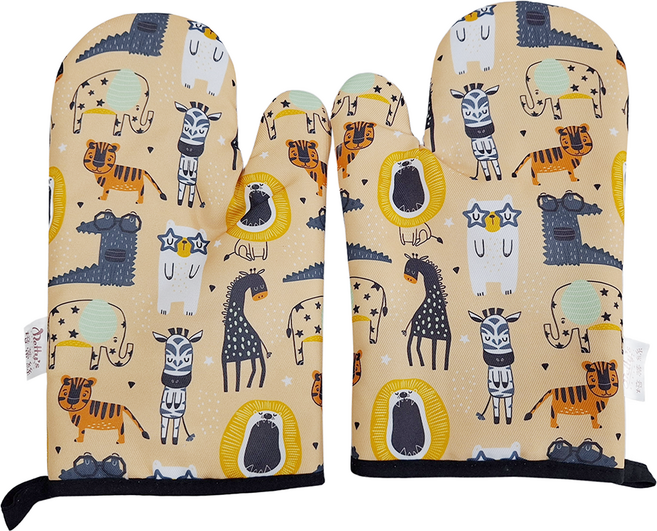 Betty's 焙蒂絲 隔熱手套 耐熱200度 小 26.5 x 17cm, 橘色 + 白色 + 藍色, 1雙