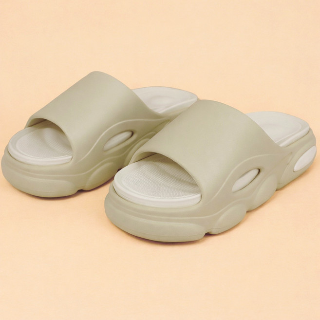 라이프란스 발편한 족저근막 EVA 사무실 층간소음 슬리퍼, 크림베이지, 1개