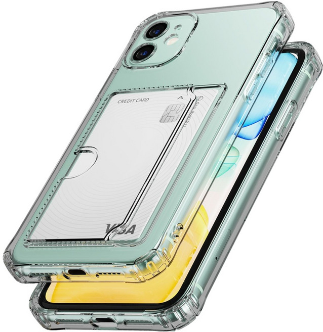 신지모루 갤럭시 아이폰 3장 수납 에어쉴드 카드슬롯 Lite 충격보호 젤리 휴대폰 케이스