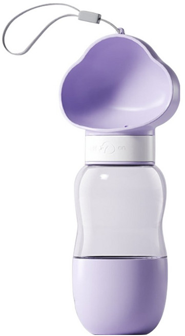 딩동펫 반려동물 2 in 1 클라우드 휴대용 물병, 퍼플, 1개