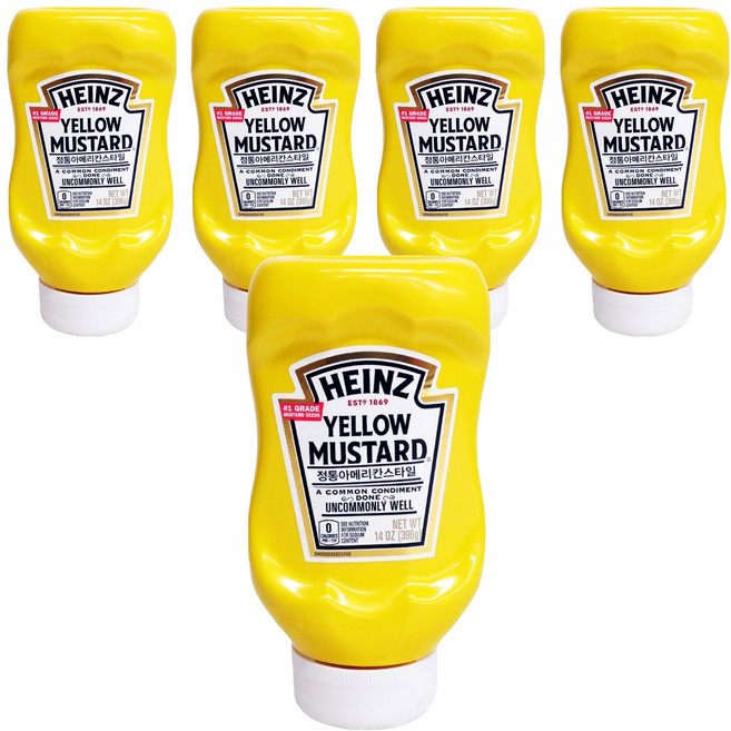 하인즈 옐로우 머스타드, 396g, 5개
